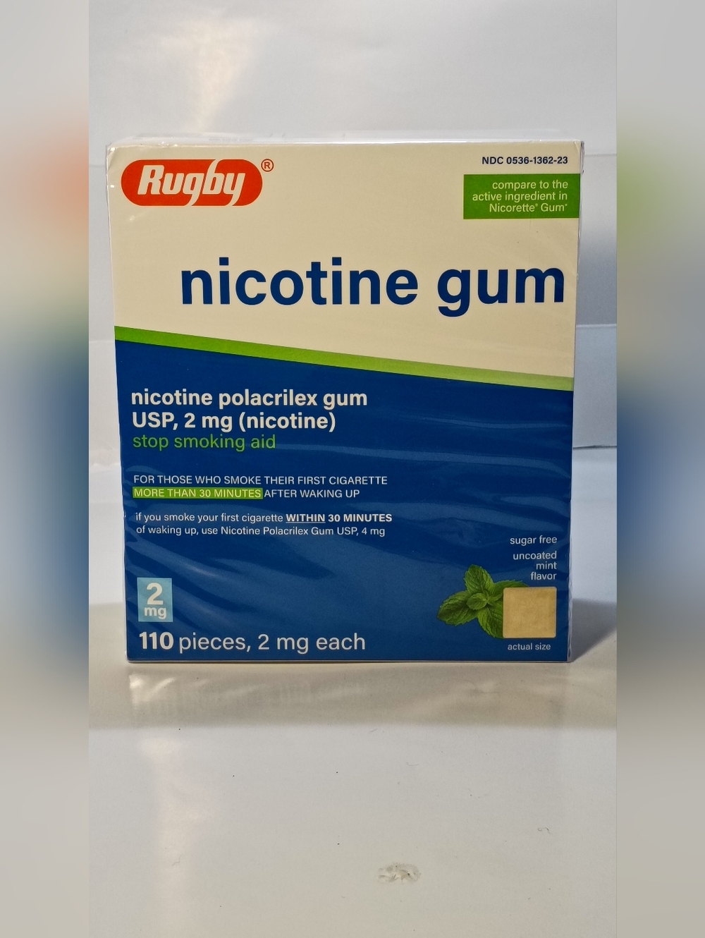 Rugby Nicotine Gum 2 mg Mint - 110 Pieces